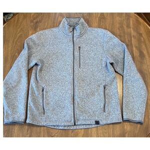 LL Bean Mens Fleece Jacket Gray Full Zip Slightly Fitted Medium